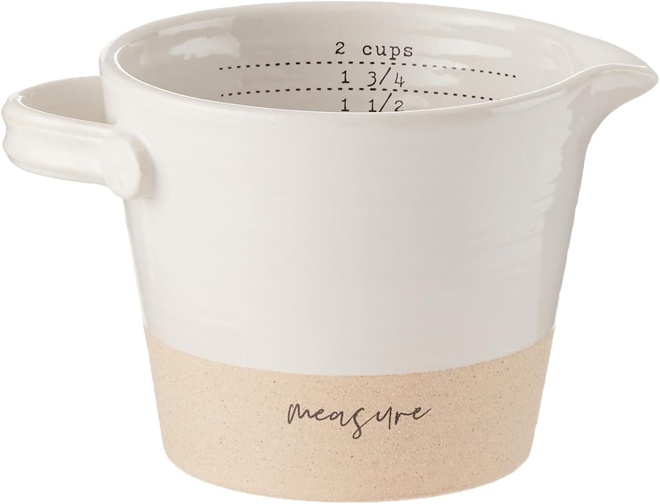 Stoneware Measuring Cup & Wooden Measuring Spoons set