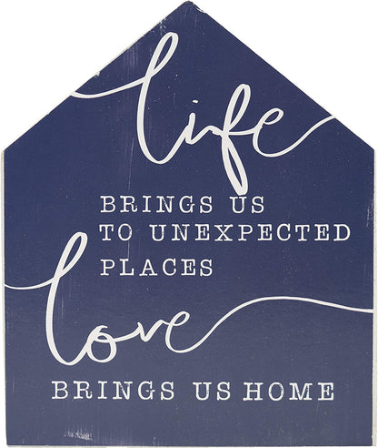 "Love Brings Us Home" Wooden Sign