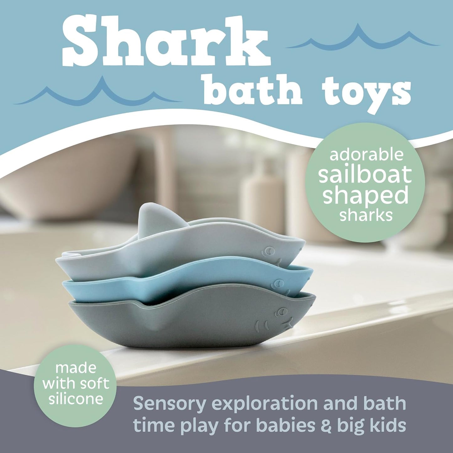 Sailing Sharks Bath Toy